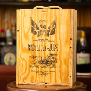 JM - Millésime 1988 - 10 ans - Vintage - Rhum Hors d'âge - 50° - 70cl - coffret en bois + verres