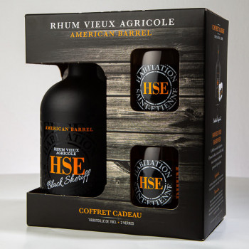 HSE - Coffret Black Sheriff - American Barrel - Rhum vieux - 40cl - 70cl