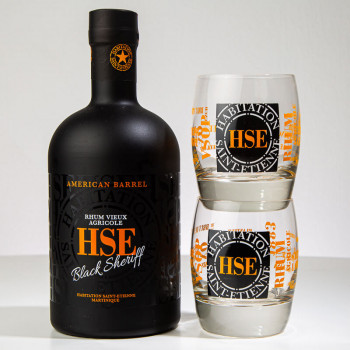 HSE - Coffret Black Sheriff - American Barrel - Rhum vieux - 40cl - 70cl