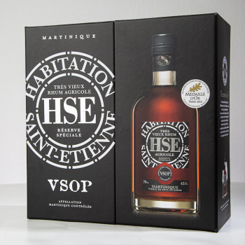 HSE - Coffret VSOP - 2 verres - Rhum très vieux - 45° - 70cl