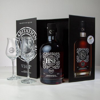 HSE - Coffret VSOP - 2 verres - Rhum très vieux - 45° - 70cl