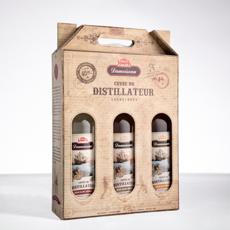 DAMOISEAU - Cuvée Distillateur - Geschenkset 3 rum - 3x70cl