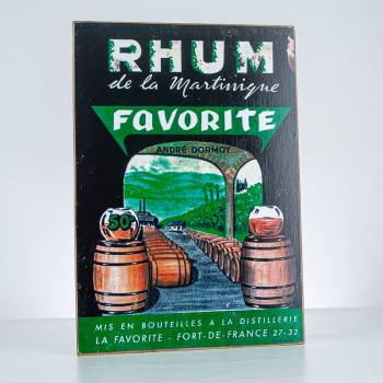 Rhum LA FAVORITE - Plaque décorative - Affiche vintage - Accessoire Rhum
