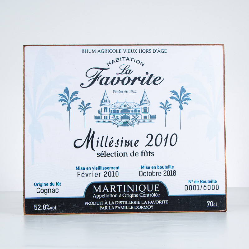 LA FAVORITE - Plaque décorative - Millésime 2010 - Accessoire rhum