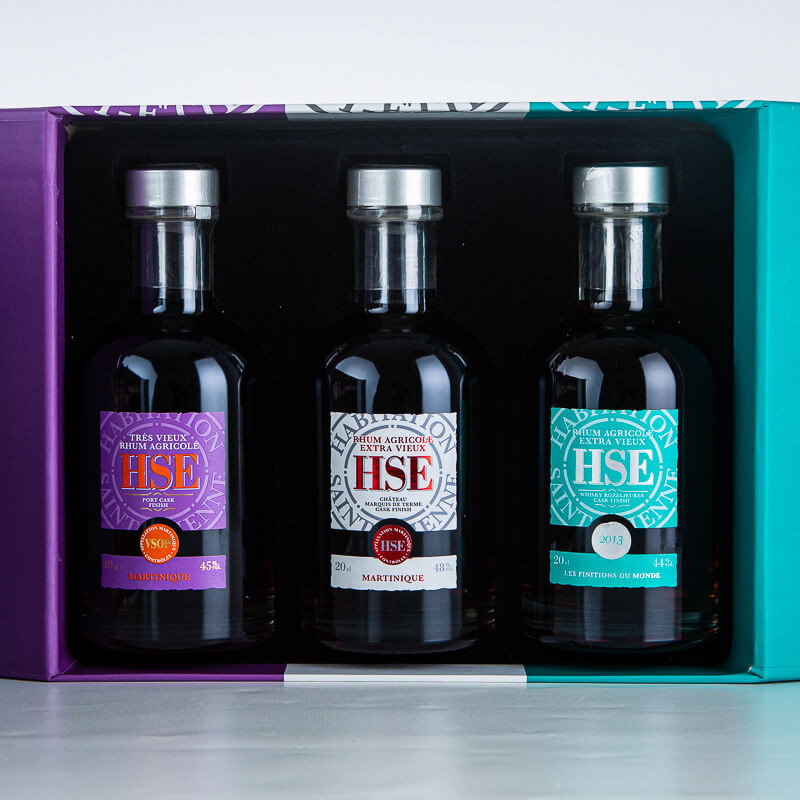 HSE - Coffret 3 rhums - Port. C VSOP 45° - CMdeT 2007 48° - Ros. Cask 2013 44° - 3x20cl