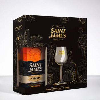 SAINT JAMES - VSOP - Set mit 2 Gläsern - Sehr alter Rum - 43° - 70cl