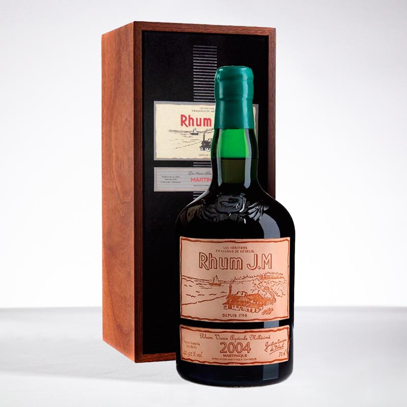 RHUM JM - Millésime 2004 - Etiquette cuir - 15 ans - Rhum hors d'âge - 42,9° - 70cl RHUM JM - Millésime 2004 - Etiquette cuir - 15 ans - Rhum hors d'âge - 42,9° - 70cl