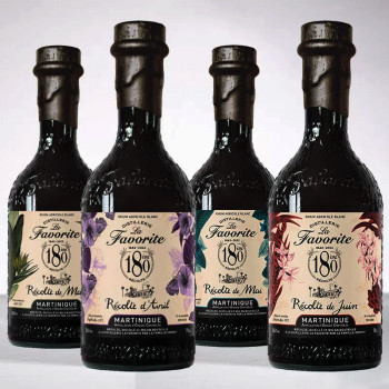 LA FAVORITE - Les quatre récoltes - 180 ans - Rhum blanc - Numéroté - 56° - 4x70cl