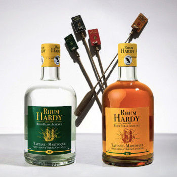 HARDY - Duo cocktail - Rhum blanc & rhum ambré + 4 mélangeurs