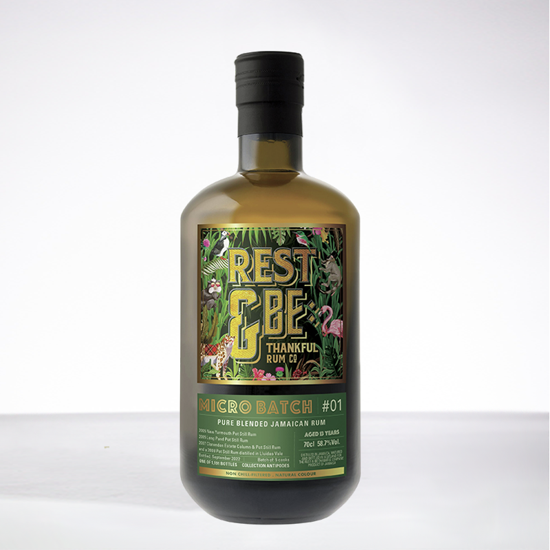 REST & BE THANKFUL - Micro batch 1 - 13 ans - Rhum hors d'âge - 58,7° - 70cl