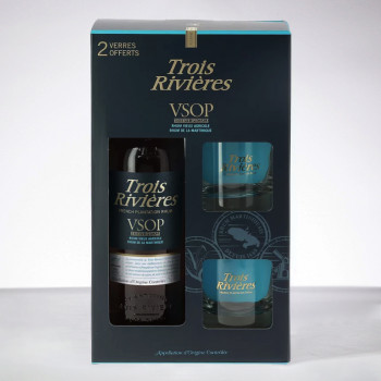 TROIS RIVIÈRES - Coffret VSOP et deux verres à dégustation - 40° - 70cl