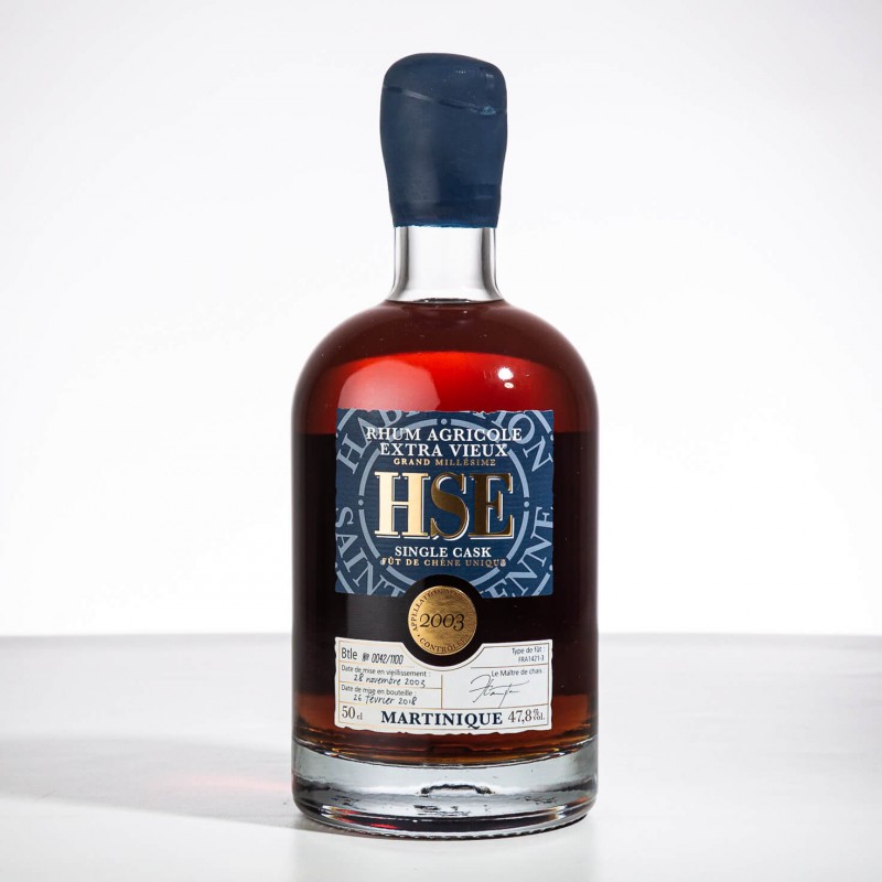 HSE - Single Cask - 2003 - Numéroté - Rhum hors d'âge - 47,8° - 50cl HSE - Single Cask - 2003 - Numéroté - Rhum hors d'âge - 47,8° - 50cl