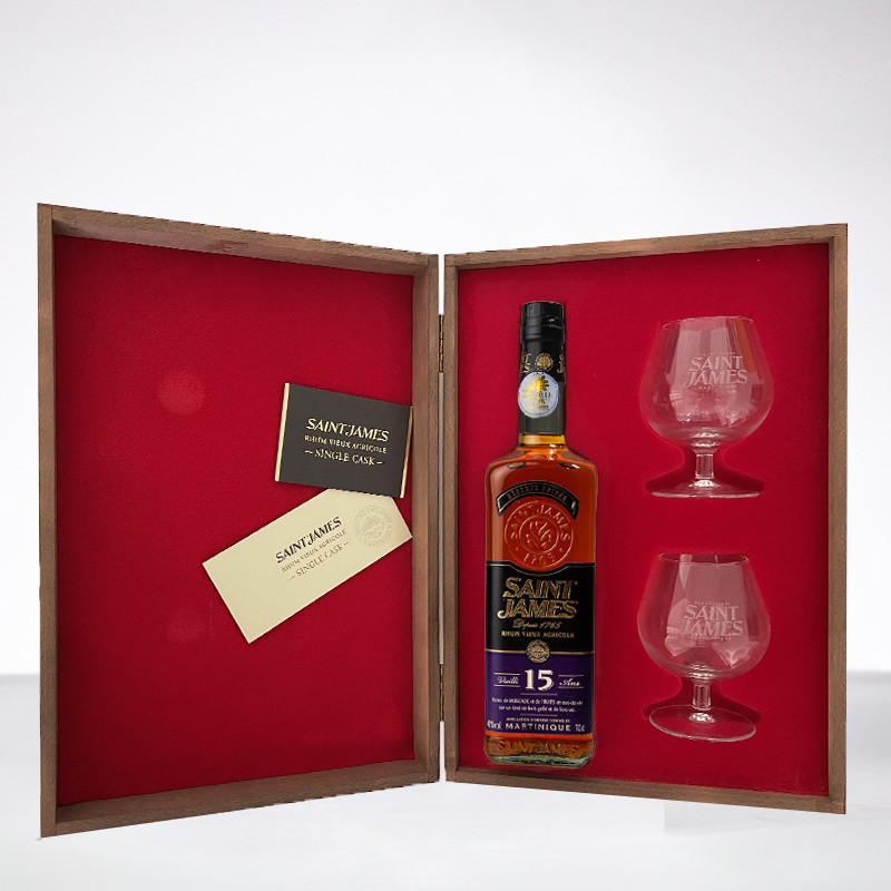 SAINT JAMES - Réserve privée 15 ans - Coffret 2 verres - Rhum hors d'âge - 43° - 70cl