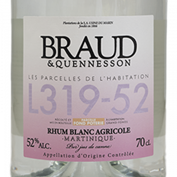 BRAUD & QUENNESSON - Weisser Rum - Parzellenrum L319-52 - 52° - 70cl