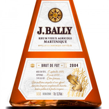 RHUM J.BALLY - Brut de fût 2004 - 17 yahre - Extra Alter Rum - 53,7° - 70cl