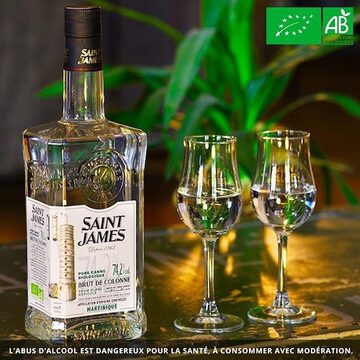 Rhum Saint James Bio et deux verres de degustation